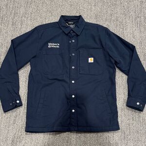 NWT Men’s Carhartt Navy Rugged Flex Button-Up Jacket Sz M